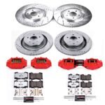 Powerstop 4-Wheel Set Power Stop&reg; KC4138A-26 Front and Rear Z26 Muscle Carbon-Fiber Ceramic Brake Pad, Drilled & Slotted Rotor and Caliper Kit - Image 8