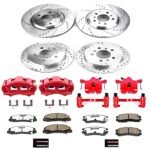 Powerstop 4-Wheel Set Power Stop&reg; KC4377-26 Front and Rear Z26 Muscle Carbon-Fiber Ceramic Brake Pad, Drilled & Slotted Rotor and Caliper Kit - Image 8