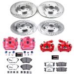 Powerstop 4-Wheel Set Power Stop&reg; KC4468-26 Front and Rear Z26 Muscle Carbon-Fiber Ceramic Brake Pad, Drilled & Slotted Rotor and Caliper Kit - Image 8