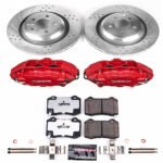Powerstop 2-Wheel Set Power Stop&reg; KC4583-26 Rear Z26 Muscle Carbon-Fiber Ceramic Brake Pad, Drilled & Slotted Rotor and Caliper Kit - Image 8