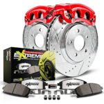Powerstop 2-Wheel Set Power Stop&reg; KC5263-26 Front Z26 Muscle Carbon-Fiber Ceramic Brake Pad, Drilled & Slotted Rotor and Caliper Kit