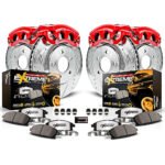 Powerstop 4-Wheel Set Power Stop&reg; KC5584-36 Front and Rear Z36 Z36 Truck Carbon-Fiber Ceramic Brake Pad, Drilled & Slotted Rotor + Calipers