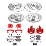 Powerstop 4-Wheel Set Power Stop&reg; KC5801-26 Front and Rear Z26 Muscle Carbon-Fiber Ceramic Brake Pad, Drilled & Slotted Rotor and Caliper Kit - Image 8