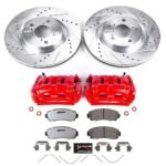 Powerstop 2-Wheel Set Power Stop&reg; KC5857-26 Front Z26 Muscle Carbon-Fiber Ceramic Brake Pad, Drilled & Slotted Rotor and Caliper Kit - Image 8