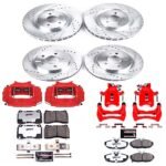Powerstop 4-Wheel Set Power Stop&reg; KC5942-26 Front and Rear Z26 Muscle Carbon-Fiber Ceramic Brake Pad, Drilled & Slotted Rotor and Caliper Kit - Image 8