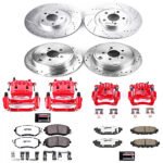 Powerstop 4-Wheel Set Power Stop&reg; KC6083A-26 Front and Rear Z26 Muscle Carbon-Fiber Ceramic Brake Pad, Drilled & Slotted Rotor and Caliper Kit - Image 8
