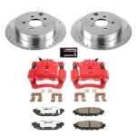 Powerstop KC6107-26 Rear Brake Disc and Caliper Kit, Cross-drilled and Slotted 5 Lugs 274 mm Red Powdercoat Caliper, Carbon Fiber Ceramic, Z26 Street Warrior Carbon-Fiber Ceramic Series - Image 8