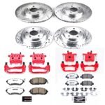 Powerstop 4-Wheel Set Power Stop&reg; KC6109-26 Front and Rear Z26 Muscle Carbon-Fiber Ceramic Brake Pad, Drilled & Slotted Rotor and Caliper Kit - Image 8