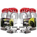 Powerstop 4-Wheel Set Power Stop&reg; KC700-26 Front and Rear Z26 Muscle Carbon-Fiber Ceramic Brake Pad, Drilled & Slotted Rotor and Caliper Kit