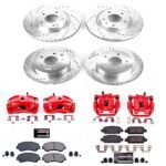 Powerstop 4-Wheel Set Power Stop&reg; KC7035 Front and Rear Z23 Daily Carbon-Fiber Ceramic Brake Pad, Drilled & Slotted Rotor and Caliper Kit - Image 2