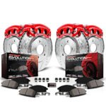 Powerstop 4-Wheel Set Power Stop&reg; KC706 Front and Rear Z23 Daily Carbon-Fiber Ceramic Brake Pad, Drilled & Slotted Rotor and Caliper Kit