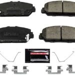 Powerstop KC7347 Front Brake Disc and Caliper Kit, Cross-drilled and Slotted 5 Lugs Red Powdercoat Caliper, Carbon Fiber Ceramic, Z23 Evolution Sport Series