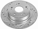 Powerstop KC7529 Front and Rear Brake Disc and Caliper Kit, Cross-drilled and Slotted 5 Lugs Red Powdercoat Caliper, Carbon Fiber Ceramic, Z23 Evolution Sport Series