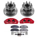 Powerstop KC7669 Front Brake Disc and Caliper Kit, Cross-drilled and Slotted 8 Lugs 363 mm Red Powdercoat Caliper, Carbon Fiber Ceramic, RWD, Z23 Evolution Sport Series - Image 10