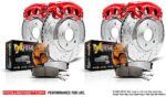 Powerstop 4-Wheel Set Power Stop&reg; KC7939-36 Front and Rear Z36 Z36 Truck Carbon-Fiber Ceramic Brake Pad, Drilled & Slotted Rotor + Calipers