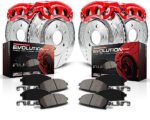 Powerstop 4-Wheel Set Power Stop&reg; KC7939 Front and Rear Z23 Daily Carbon-Fiber Ceramic Brake Pad, Drilled & Slotted Rotor and Caliper Kit
