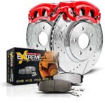 Powerstop 2-Wheel Set Power Stop&reg; KC7941-36 Front Z36 Z36 Truck Carbon-Fiber Ceramic Brake Pad, Drilled & Slotted Rotor + Calipers
