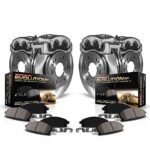 Powerstop 4-Wheel Set Power Stop&reg; KCOE1038 Front and Rear OE Stock Replacement Low-Dust Ceramic Brake Pad, Rotor and Caliper Kit
