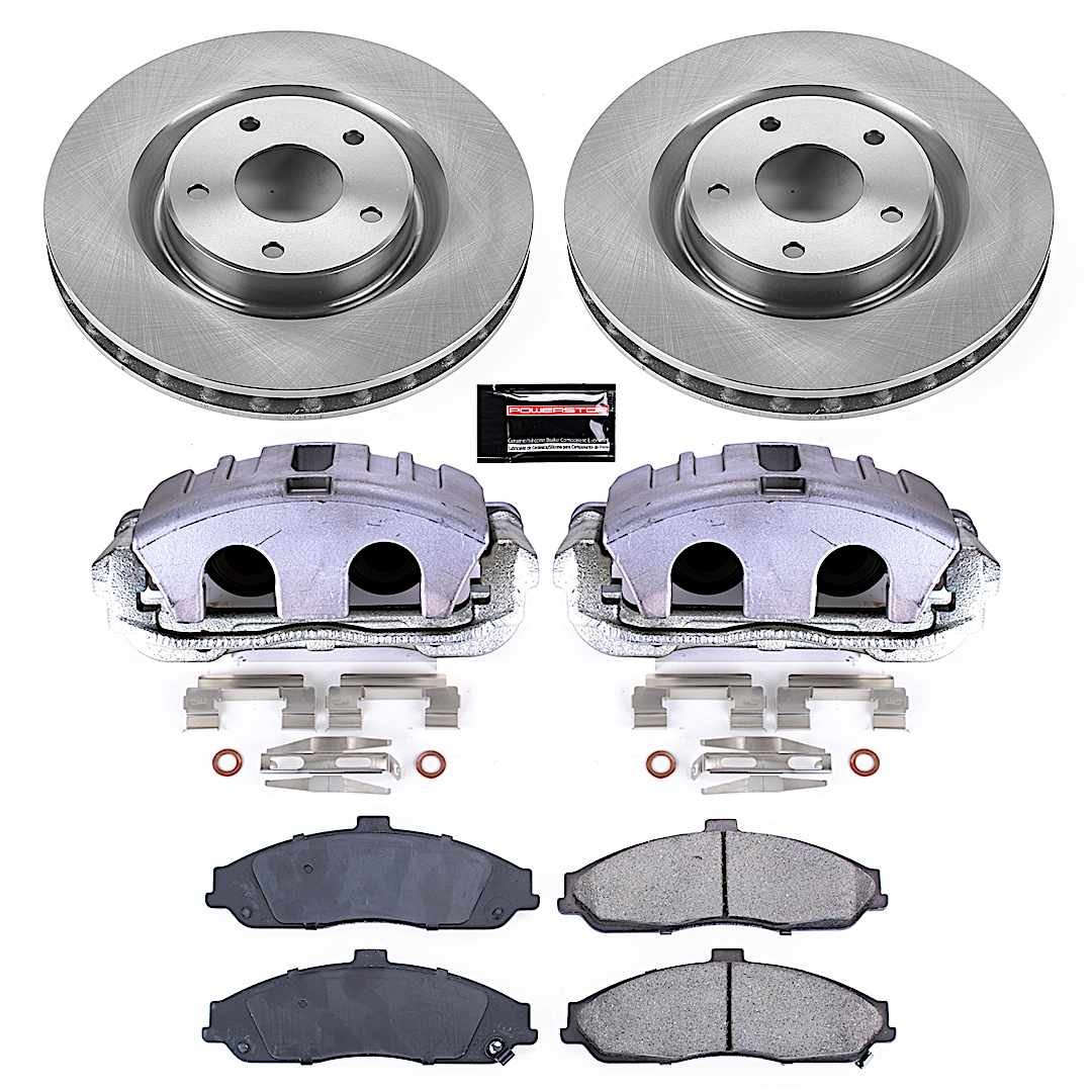 p15kcoe1417b_1.jpg Powerstop 2-Wheel Set Power Stop® KCOE1417B Front OE Stock Replacement Low-Dust Ceramic Brake Pad, Rotor and Caliper Kit - Image 1