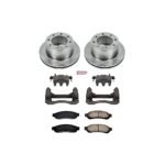 Powerstop 2-Wheel Set Power Stop&reg; KCOE1798 Rear OE Stock Replacement Low-Dust Ceramic Brake Pad, Rotor and Caliper Kit