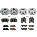Powerstop KCOE1924 4-Wheel Set Front and Rear Brake Disc and Caliper Kit, Four Wheel Drive, For Models with Steel Piston Rear Calipers - Image 4