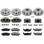 Powerstop KCOE1944A 4-Wheel Set Front and Rear OE Stock Replacement Low-Dust Ceramic Brake Pad, Rotor and Caliper Kit, 6 Lug Models - Image 4