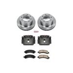 Powerstop 2-Wheel Set Power Stop&reg; KCOE2039 Rear OE Stock Replacement Low-Dust Ceramic Brake Pad, Rotor and Caliper Kit