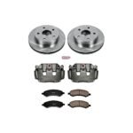 Powerstop 2-Wheel Set Power Stop&reg; KCOE2193A Front OE Stock Replacement Low-Dust Ceramic Brake Pad, Rotor and Caliper Kit