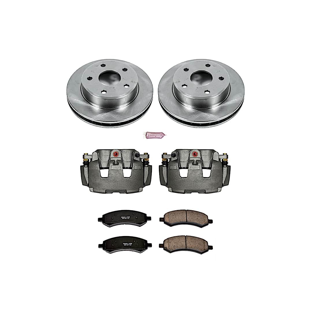 p15kcoe2193a_1.jpg Powerstop 2-Wheel Set Power Stop® KCOE2193A Front OE Stock Replacement Low-Dust Ceramic Brake Pad, Rotor and Caliper Kit - Image 1