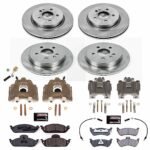 Powerstop KCOE2833 Front and Rear Brake Disc and Caliper Kit, Plain Surface 5 Lugs 285 mm Natural Caliper, Ceramic, Z17 OE Replacement - Image 4