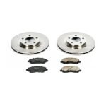 Powerstop KCOE2840B 4-Wheel Set Front and Rear Brake Disc and Caliper Kit, Plain Surface, 5 Lugs, Ceramic, Z17 OE Replacement - Image 7
