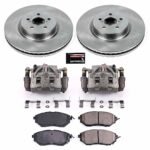 Powerstop 2-Wheel Set Power Stop&reg; KCOE285 Front OE Stock Replacement Low-Dust Ceramic Brake Pad, Rotor and Caliper Kit
