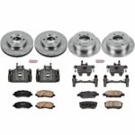 Powerstop KCOE4017A 4-Wheel Set Front and Rear Brake Disc and Caliper Kit, Plain Surface, 5 Lugs, Ceramic, Z17 OE Replacement - Image 4