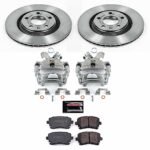 Powerstop 2-Wheel Set Power Stop&reg; KCOE4564 Rear OE Stock Replacement Low-Dust Ceramic Brake Pad, Rotor and Caliper Kit