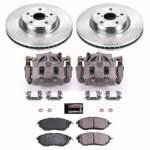 Powerstop 2-Wheel Set Power Stop&reg; KCOE4603 Front OE Stock Replacement Low-Dust Ceramic Brake Pad, Rotor and Caliper Kit
