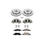 Powerstop 2-Wheel Set Power Stop&reg; KCOE4682 Front OE Stock Replacement Low-Dust Ceramic Brake Pad, Rotor and Caliper Kit