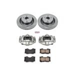 Powerstop 2-Wheel Set Power Stop&reg; KCOE4732 Rear OE Stock Replacement Low-Dust Ceramic Brake Pad, Rotor and Caliper Kit