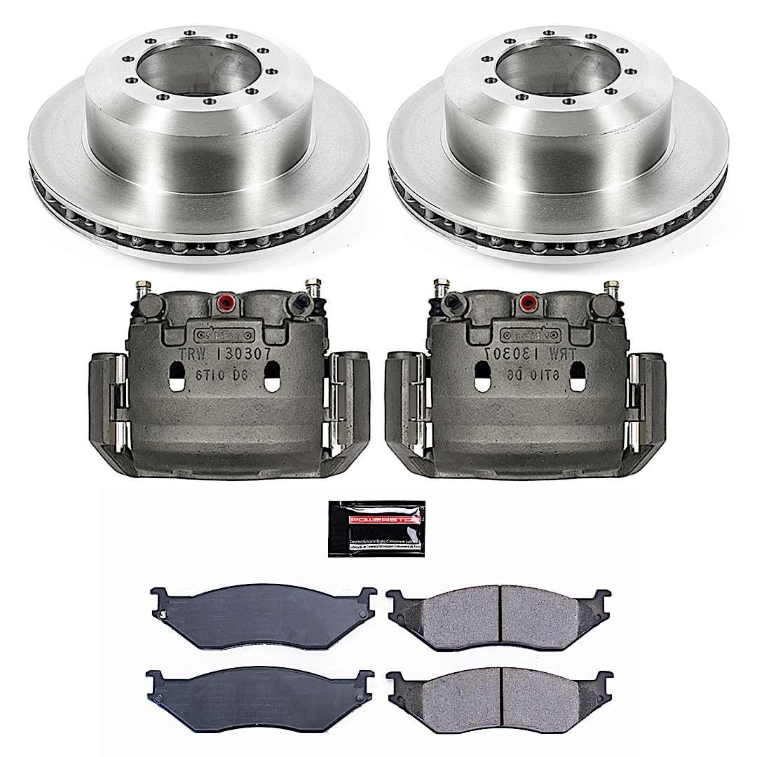 p15kcoe5184_1.jpg Powerstop KCOE5184 2-Wheel Set Front OR Rear OE Stock Replacement Low-Dust Ceramic Brake Pad, Rotor and Caliper Kit - Image 1