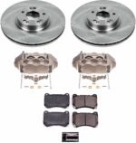 Powerstop KCOE5843 Front Brake Disc and Caliper Kit, Plain Surface 5 Lugs 330 mm Natural Caliper, Ceramic, Z17 OE Replacement