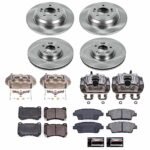 Powerstop KCOE5845 Front and Rear Brake Disc and Caliper Kit, Plain Surface 5 Lugs 314 mm Natural Caliper, Ceramic, Z17 OE Replacement - Image 4