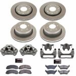 Powerstop KCOE6269 Front and Rear Brake Disc and Caliper Kit, Plain Surface 7 Lugs 350 mm and 348 mm Natural Caliper, Ceramic, Z17 OE Replacement - Image 4