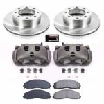 Powerstop KCOE6403 Front Brake Disc and Caliper Kit, Plain Surface 8 Lugs 362.8 mm Natural Caliper, Ceramic, Z17 OE Replacement