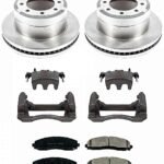 Powerstop 2-Wheel Set Power Stop&reg; KCOE6407 Rear OE Stock Replacement Low-Dust Ceramic Brake Pad, Rotor and Caliper Kit