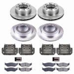 Powerstop KCOE6408 Front and Rear Brake Disc and Caliper Kit, Plain Surface 10 Lugs 369 mm Natural Caliper, Ceramic, Z17 OE Replacement - Image 4