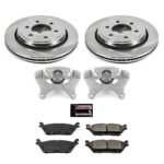 Powerstop 2-Wheel Set Power Stop&reg; KCOE6814 Rear OE Stock Replacement Low-Dust Ceramic Brake Pad, Rotor and Caliper Kit