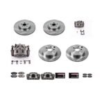 Powerstop KCOE6931A Front and Rear Brake Disc and Caliper Kit, Plain Surface 5 Lugs 278 mm Natural Caliper, Ceramic, Z17 OE Replacement