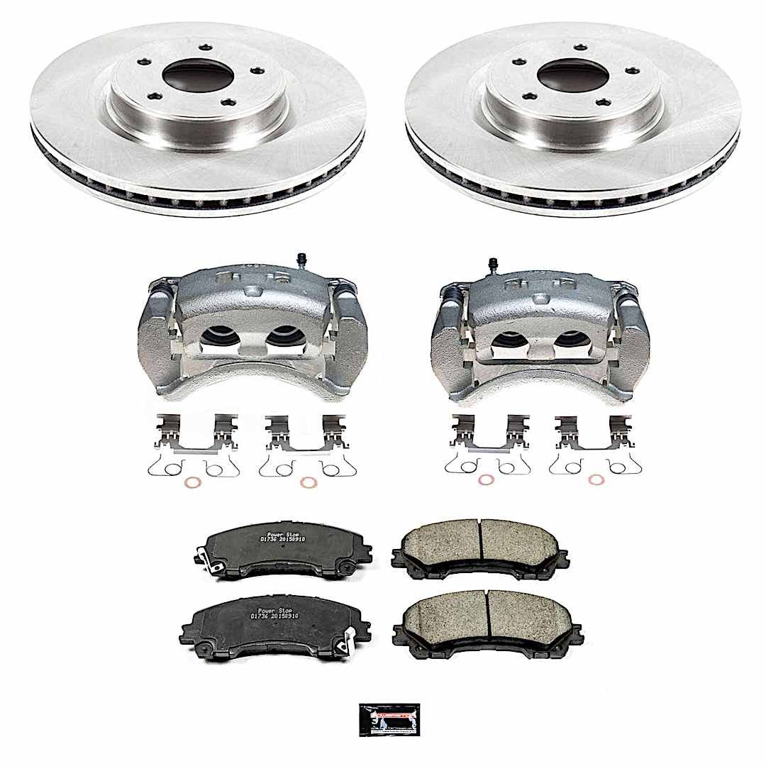 p15kcoe6944_1.jpg Powerstop KCOE6944 Front Brake Disc and Caliper Kit, Plain Surface 5 Lugs 319.8 mm Natural Caliper, Ceramic, Z17 OE Replacement - Image 1