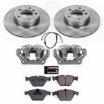 Powerstop 2-Wheel Set Power Stop&reg; KCOE7026 Front OE Stock Replacement Low-Dust Ceramic Brake Pad, Rotor and Caliper Kit