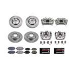 Powerstop KCOE7300 Front and Rear Brake Disc and Caliper Kit, Plain Surface 5 Lugs 278 mm Natural Caliper, Ceramic, Z17 OE Replacement