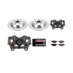 Powerstop KCOE7417A Rear Brake Disc and Caliper Kit, Plain Surface 5 Lugs 315 mm Natural Caliper, Ceramic, Z17 OE Replacement